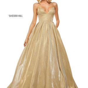Sherri Hill Gold prom dress. No. 52832